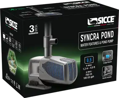 Sicce SyncraPond 0.5 Pond Pump with Fountain 185gph - Aquarium Equipment