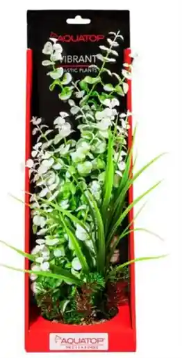 Aquatop Vibrant Wild White Plant 16" - Aquarium Supplies
