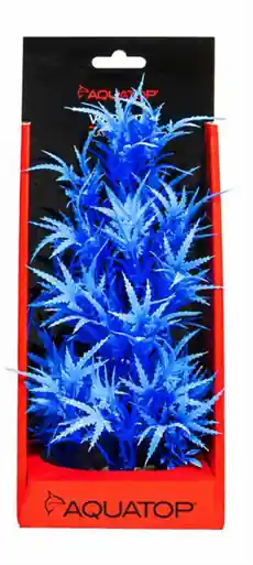 Aquatop Fluorescent Cannabis Plant Blue 10" - Aquarium Supplies
