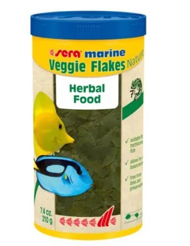 Sera Marine Veggie Flakes Nature Herbal Food 250mL - Aquarium Supplies