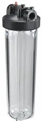 RO 2.5" x 20" Standard Filter Housing, clear, with 3/4" Ports - Aquarium Equipment