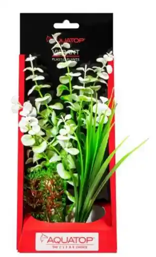 Aquatop Vibrant Wild White Plant 10" - Aquarium Supplies