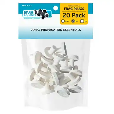 Eva Aquatics Ceramic Frag 1" Plug 20 Pack White - Aquarium Supplies