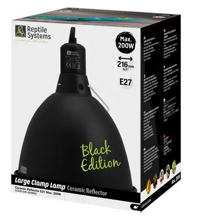 Reptile Systems Black Edition Clamp Lamp LARGE - Aquarium Equipment