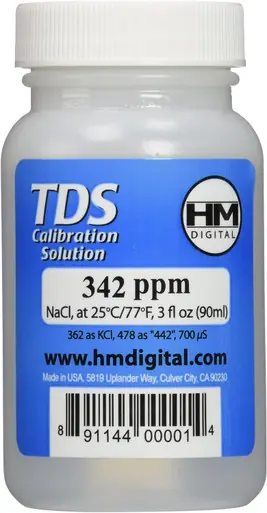 HM 342 ppm NaCl TDS Calibration Solution 3oz / 89ml - Aquarium Supplies