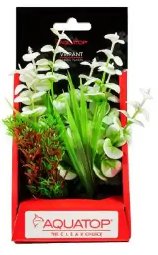 Aquatop Vibrant Wild White Plant 6" - Aquarium Supplies
