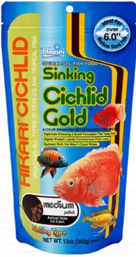 Hikari Cichlid Gold Sinking Pellet Medium 12oz - Aquarium Supplies