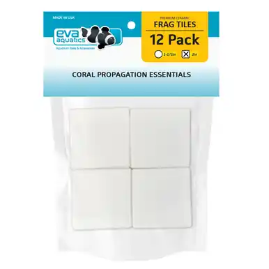 Eva Aquatics Ceramic Frag 2" Square Tile 12 Pack White - Aquarium Supplies
