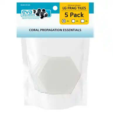 Eva Aquatics Ceramic Frag 3" White Hex Tile 5 Pack - Aquarium Supplies