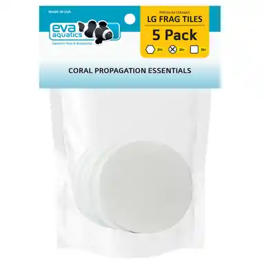 Eva Aquatics Ceramic Frag 3" White Round Tile 5 Pack - Aquarium Supplies