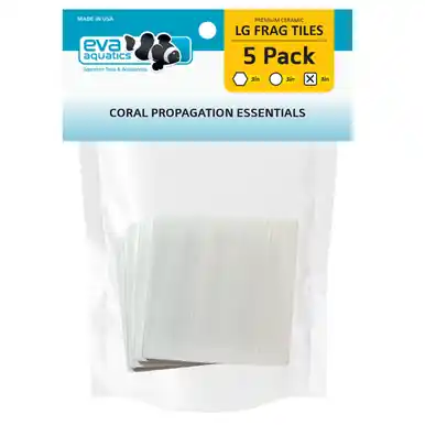 Eva Aquatics Ceramic Frag 3" White Square Tile 5 Pack - Aquarium Supplies