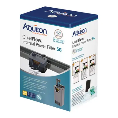 Aqueon QuietFlow SmartClean Internal Filter 5g - Aquarium Equipment