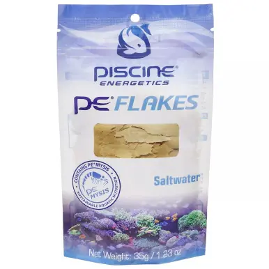 Piscine Energetics PE Flake Fish Food Saltwater 35g Pouch - Aquarium Supplies