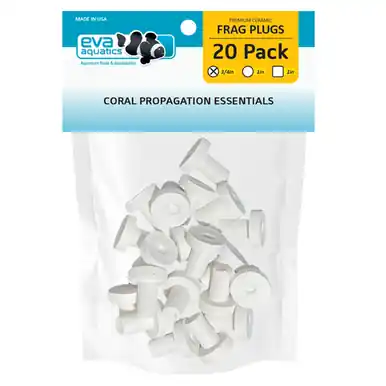 Eva Aquatics Ceramic Frag 3/4" Plug 20 Pack White - Aquarium Supplies