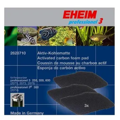 Eheim Professional 3 250/350/600 & 3e 350 Carbon Filter Pads 3pk - Aquarium Equipment