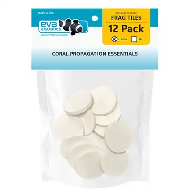 Eva Aquatics Ceramic Frag 1.5" Round Tile 12 Pack White - Aquarium Supplies