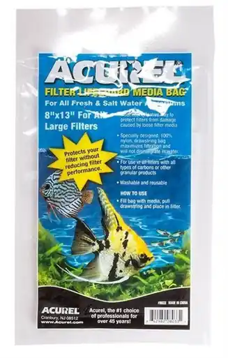 Acurel 8"x13" Filter Drawstring Lifeguard Bag - Aquarium Supplies