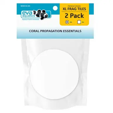 Eva Aquatics Ceramic Frag 4" Round Tile 2 Pack White - Aquarium Supplies