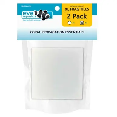 Eva Aquatics Ceramic Frag 4" Square Tile 2 Pack White - Aquarium Supplies