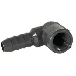 PVC Elbow Insert Adapters 1/2 FPT x 5/8 Hose Barb - Aquarium Supplies