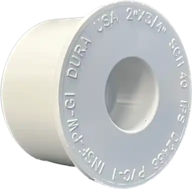 PVC Reducer Bushing 2" x 3/4" SxS WHITE - Aquarium Supplies
