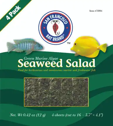 San Francisco Bay Brand Green Seaweed Salad 4ct (12g) - Aquarium Supplies