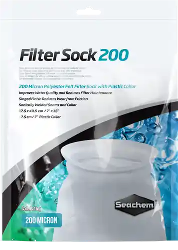Seachem Filter Sock 200 micron Welded 7" x 16" - Aquarium Equipment