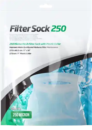 Seachem Filter Sock 250 micron Welded 7" x 16" - Aquarium Equipment