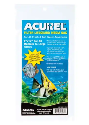 Acurel 4"x12" Filter Drawstring Lifeguard Bag - Aquarium Supplies