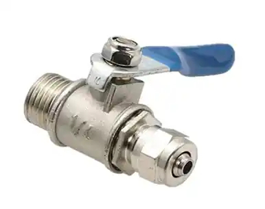 RO Brass Ball Valve 1/4" MPT x 1/4" Compression Fitting - Aquarium Equipment