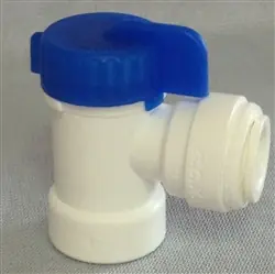 RO Tank Ball Valve 3/8" Tube EZ Fittings x 1/4" FNPT - Aquarium Equipment