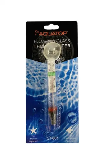 Aquatop Floating Glass Thermometer W/ Suction Cup Mount - Aquarium Supplies