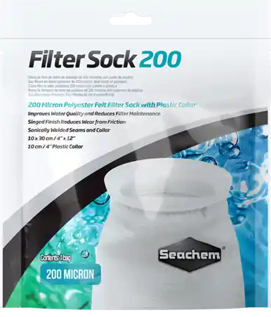 Seachem Filter Sock 200 micron Welded 4" x 12" - Aquarium Equipment