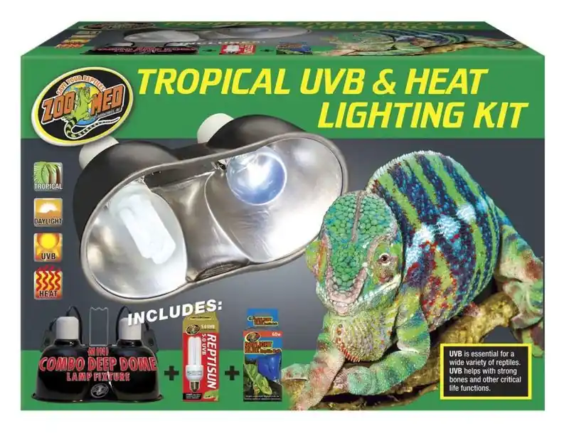Zoo Med Tropical UVB/Heat Lighting Kit - Reptile/Turtle/Insect Supplies