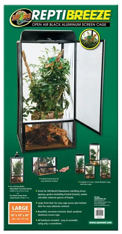 Zoo Med ReptiBreeze Aluminum Cage, Large - Terrariums/Cages