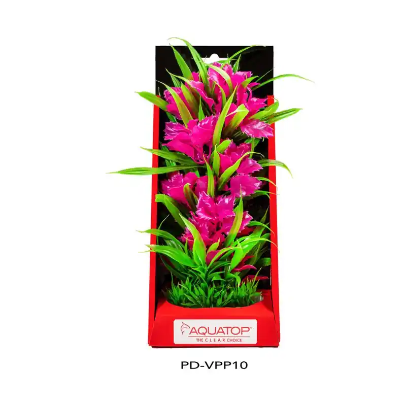 Aquatop Vibrant Passion Pink Plant 10" - Aquarium Supplies