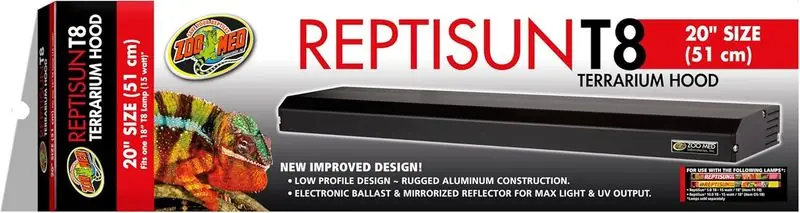 Zoo Med Reptisun T8 Hood 20" - Reptile/Turtle/Insect Supplies