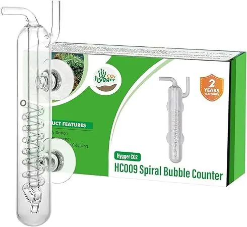 Hygger Spiral Glass Bubble Counter HC009 - Aquarium Supplies