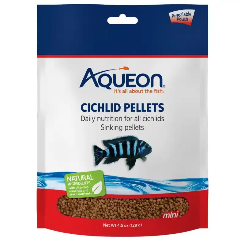 Aqueon Cichlid Pellet Mini 4.5oz - Aquarium Supplies