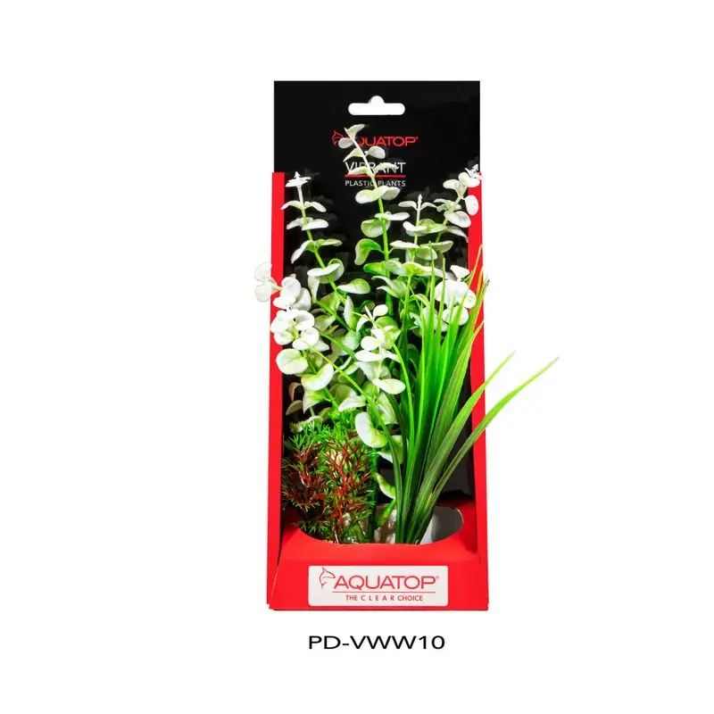 Aquatop Vibrant Wild White Plant 10" - Aquarium Supplies