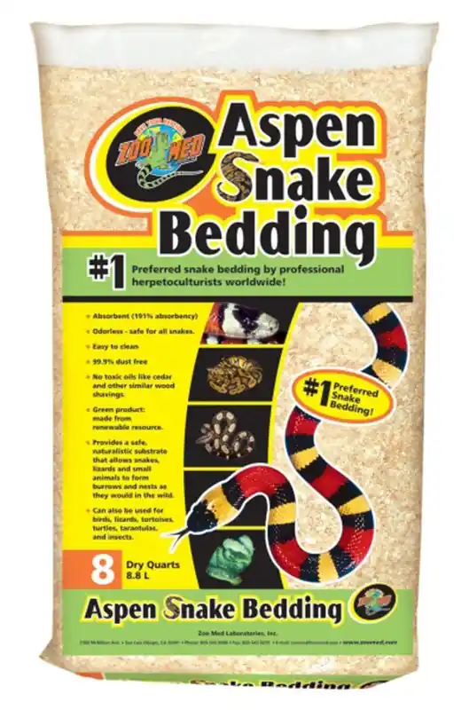 Zoo Med Aspen Snake Bedding 8 qt - Reptile/Turtle/Insect Supplies