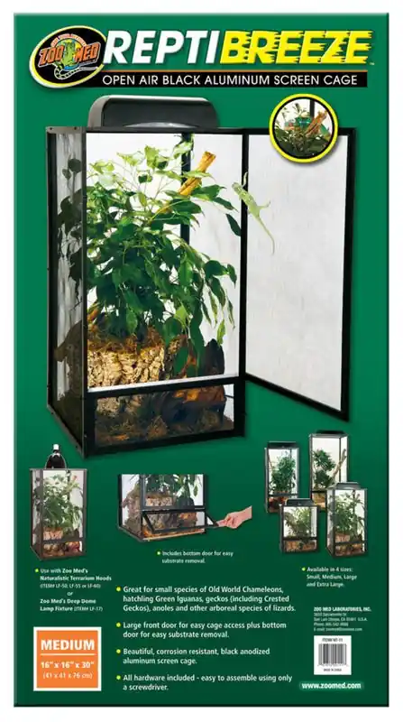 Zoo Med ReptiBreeze Aluminum Cage, Medium - Terrariums/Cages