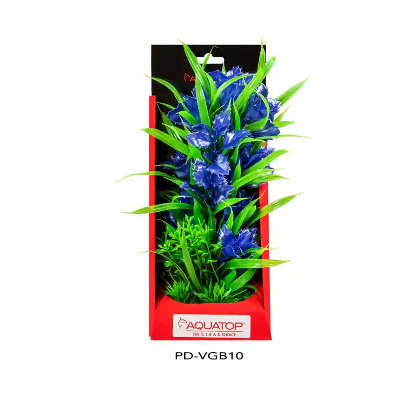 Aquatop Vibrant Garden Blue Plant 10" - Aquarium Supplies