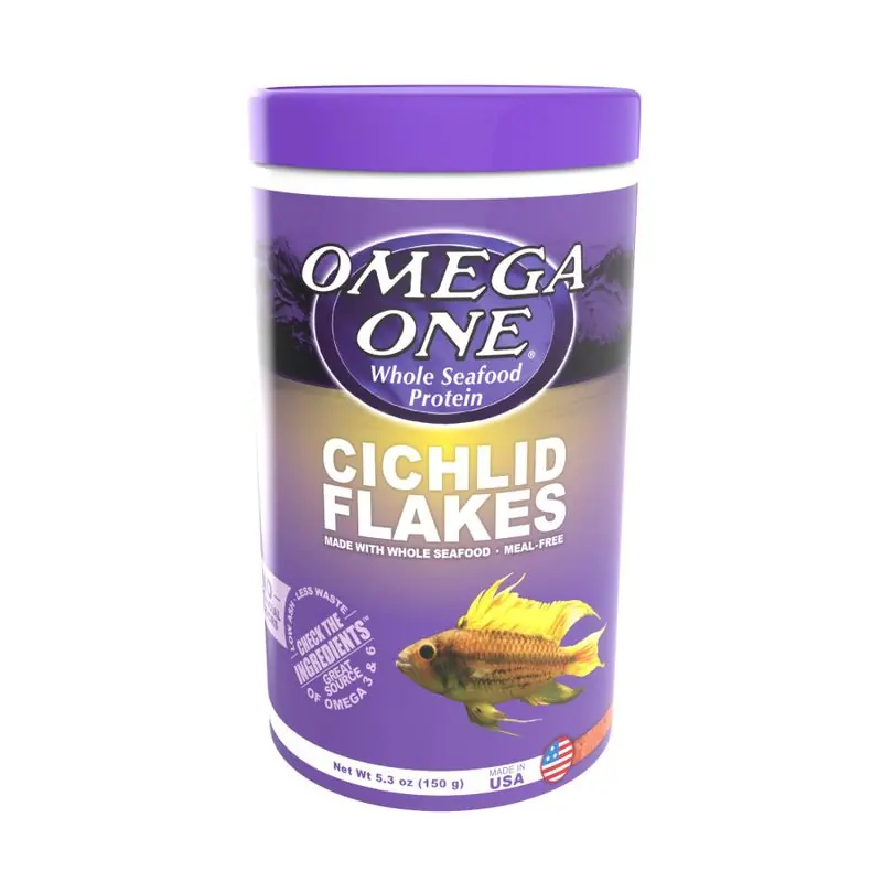 Omega One Cichlid Flakes 5.3oz. - Aquarium Supplies