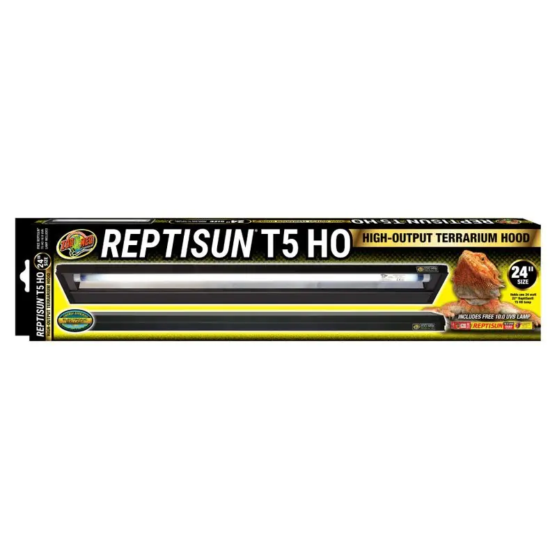 Zoo Med ReptiSun T5 HO Hood with 10.0 UVB 24" - Reptile/Turtle/Insect Supplies