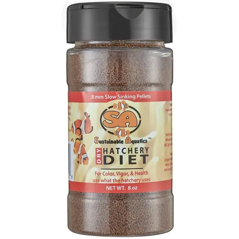 Sustainable Aquatics Hatchery Diet .8mm 8oz - Aquarium Supplies