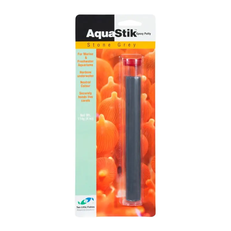 Two Little Fishies Aquastik Stone Grey 4oz - Aquarium Supplies