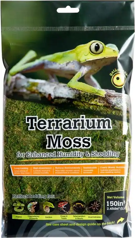 Galapagos Terrarium Moss 150 cubic inch bag - Reptile/Turtle/Insect Supplies