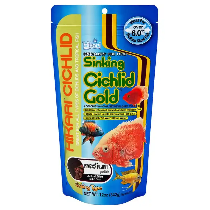 Hikari Sinking Cichlid Gold Medium 12oz - Aquarium Supplies