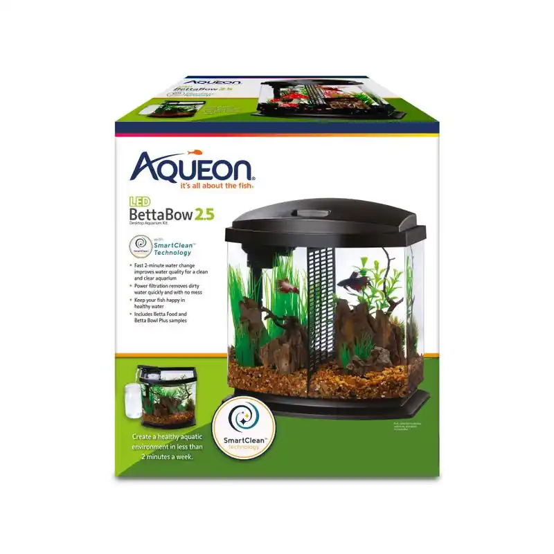 Aqueon LED Betta Bow 2.5 Gallon Black - Aquariums